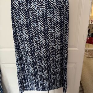 Navy and White Patterned Women's Skirt
